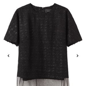 Simone Rocha Tweed Top with Tulle Layer